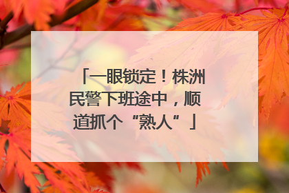 一眼锁定！株洲民警下班途中，顺道抓个“熟人”